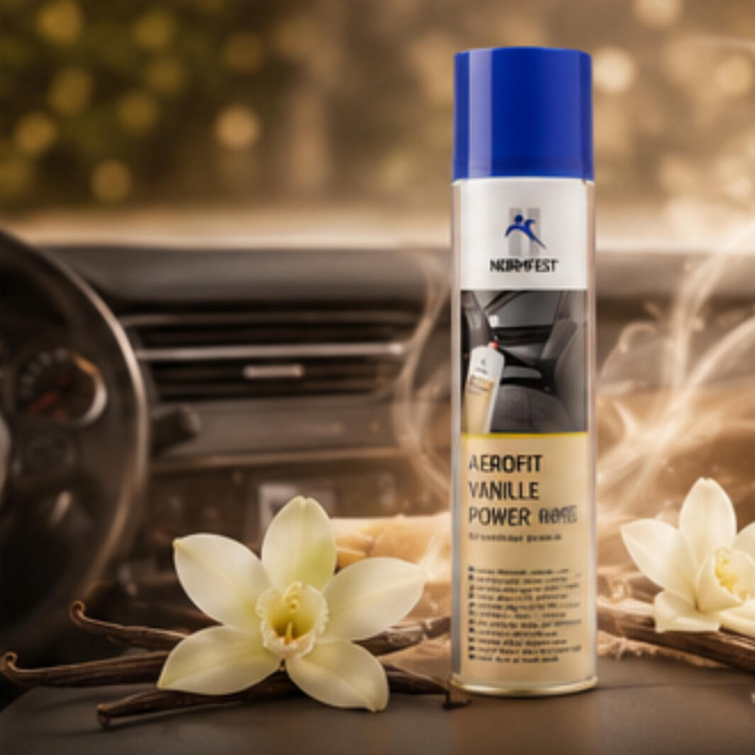 Spray voiture AEROFIT VANILLE POWER pour une ambiance chaleureuse et réconfortante au parfum café crème.
